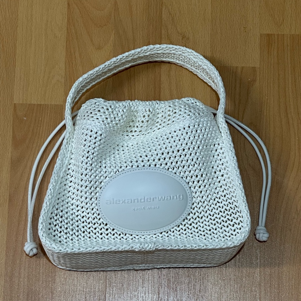 Alexander Wang White Shoulder Bag with Perforated Design